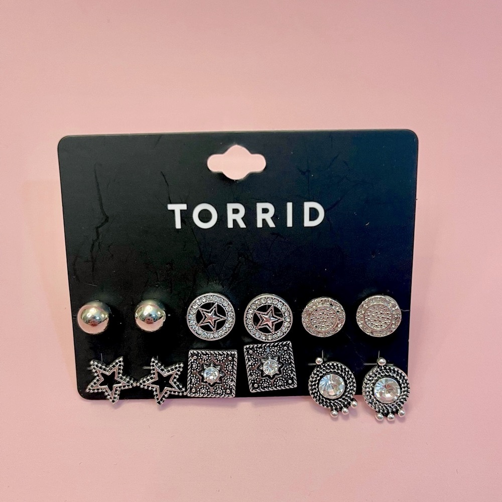 Torrid Silver Stud Earrings Set